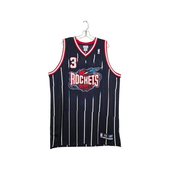 VTG Reebok Authentic Houston Rockets Steve Francis SIGNED Jersey Blue Size 48 - Picture 1 of 16